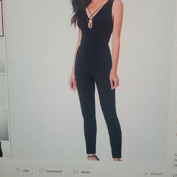 Bebe lace up romper - Picture 1 of 5